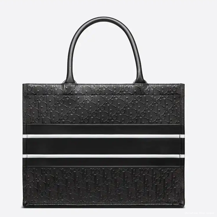Cheap White Tote Calfskin Oblique Black Embossed Dior Book 0417 Luxury